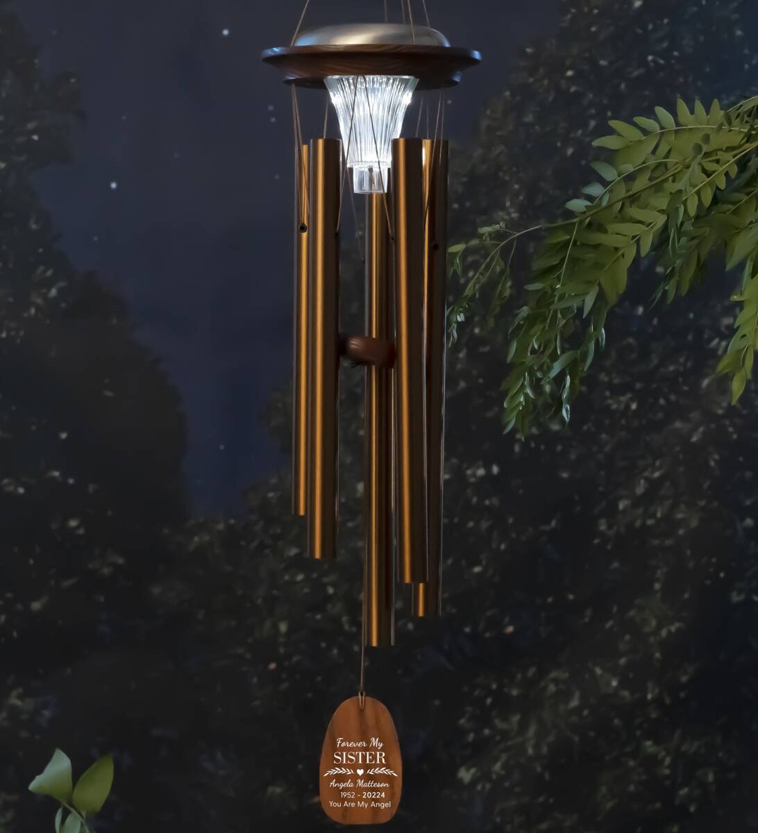 Memorial Personalized Solar Wind Chime